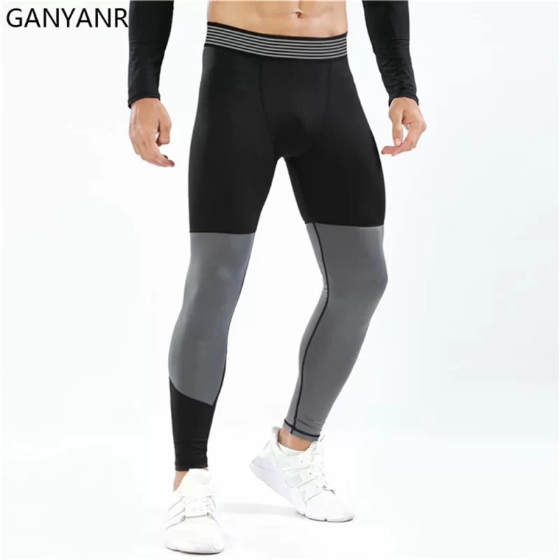 GANYANR Compression Pants Running Tights Men Leggings Gym Sportswear Fitness Sport Basketball Sexy Yoga Jogging Workout Exercise - Image 3