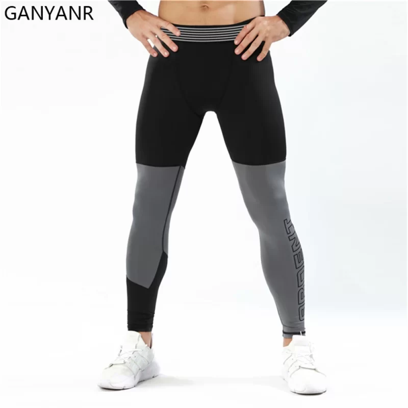 GANYANR Compression Pants Running Tights Men Leggings Gym Sportswear Fitness Sport Basketball Sexy Yoga Jogging Workout Exercise - Image 4