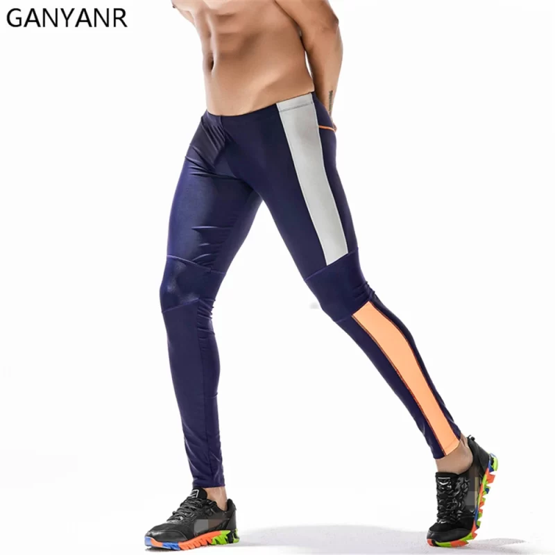 GANYANR Brand Running Tights Men Compression Pants Gym Leggings Slim Trousers Athletic quick Dry Bodybuilding Basketball Yoga - Image 2