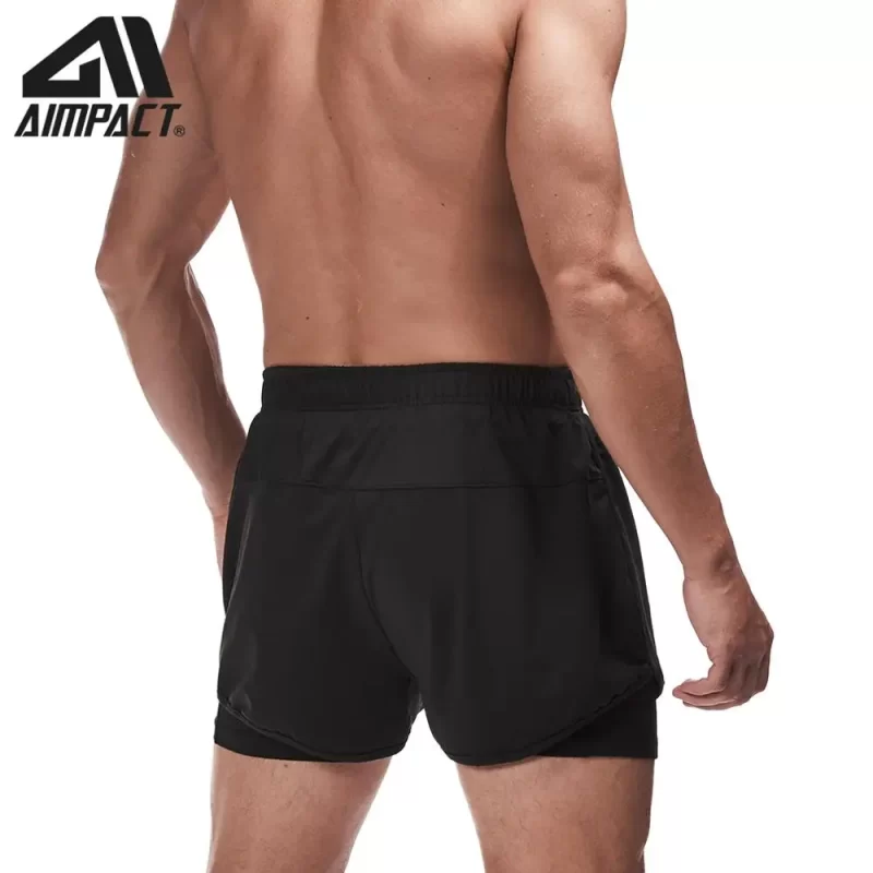 Mens 2-in-1 Workout Running Shorts Quick Dry Swim Trunks with Compression Lining Training Yoga Gym 3" Short with Phone Pockets - Image 5