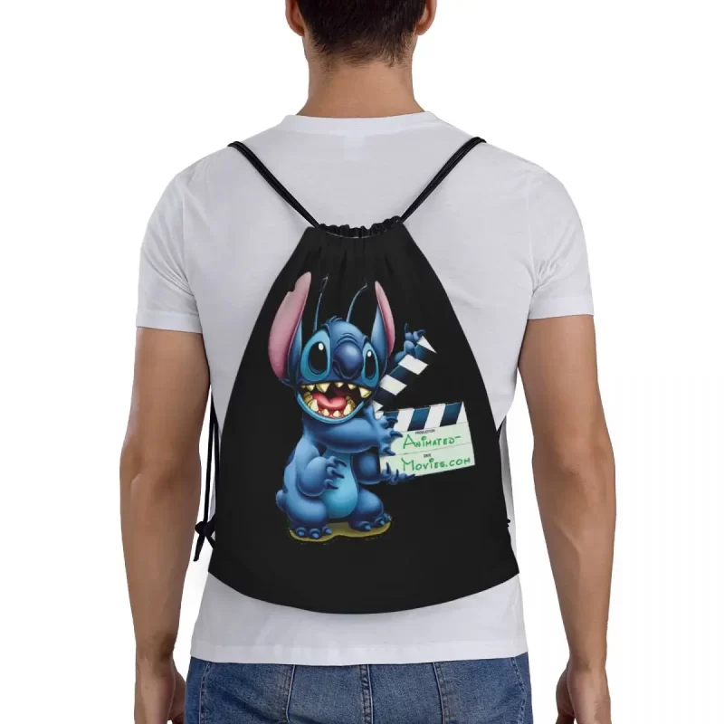 Custom Disney Lion Stitch Drawstring Backpack Sports Gym Bag for Men Women Kawaii Anime Shopping Sackpack - Image 5