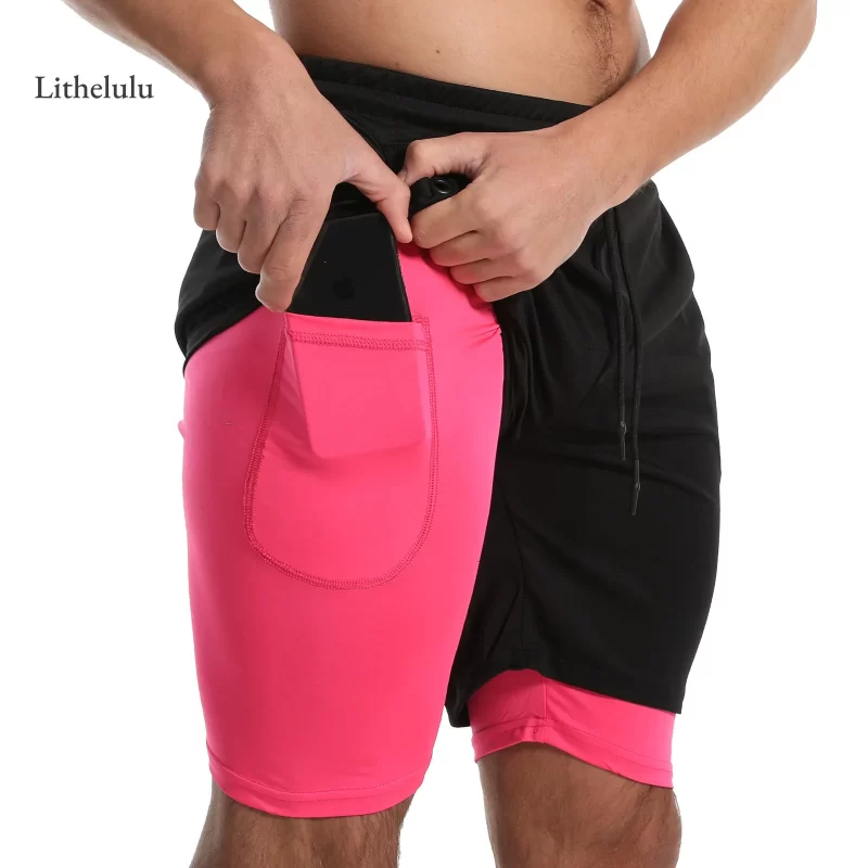 Mens Athletic Shorts 2-in-1 Gym Workout Running 7'' Shorts with Towel Loop Lightweight Training Yoga Short with Zipper Pockets - Image 3