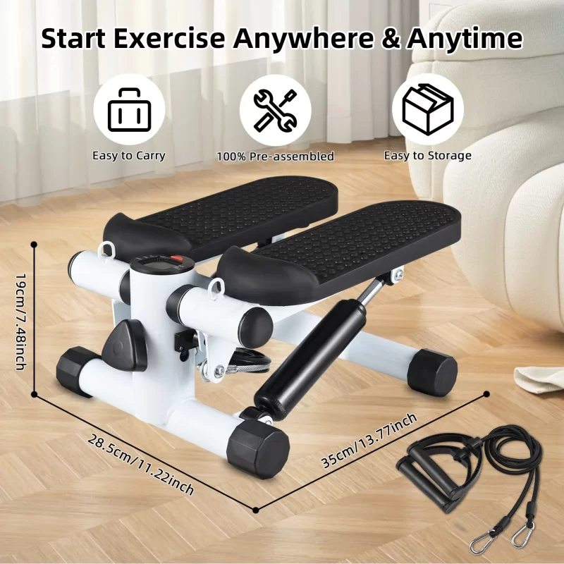 Mini Stepper For Exercise At Home With Resistance Bands LCD Display Capacity 100kg Stair Stepper - Image 6