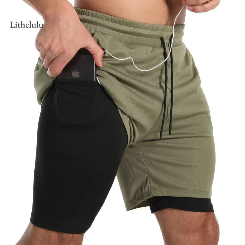 Mens Athletic Shorts 2-in-1 Gym Workout Running 7'' Shorts with Towel Loop Lightweight Training Yoga Short with Zipper Pockets - Image 5