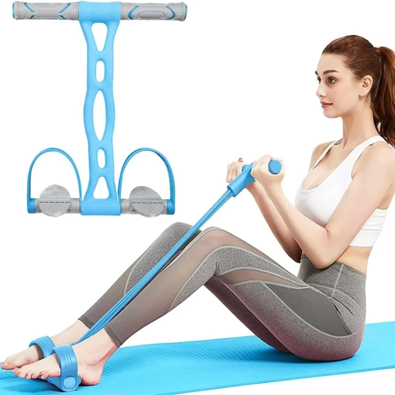 Blue Slimming Natural Latex Elastic Resistance Band for Arms, Legs, Abdomen, and Waist - Multifunctional Tension Rope for Full B