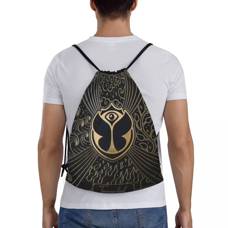 Custom Tomorrowlands Drawstring Backpack Sports Gym Bag for Men Women Belgian Electronic Dance Music Festival Training Sackpack - Image 5