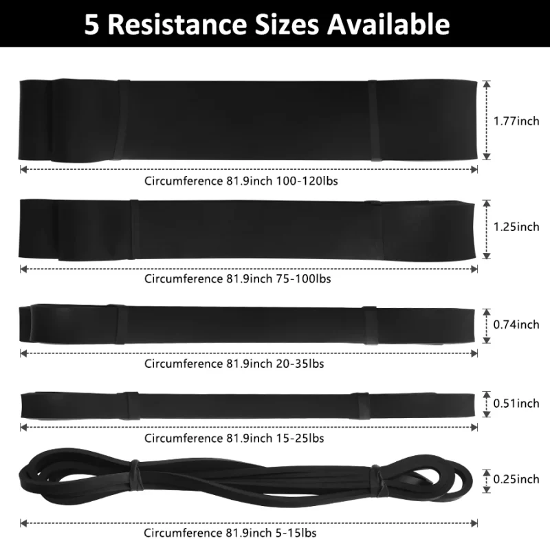 Hot Sale 5 Pack Pull Up Assist Bands Resistance Stretch Band Fitness Bands Assist Set with Door Anchore - Image 3