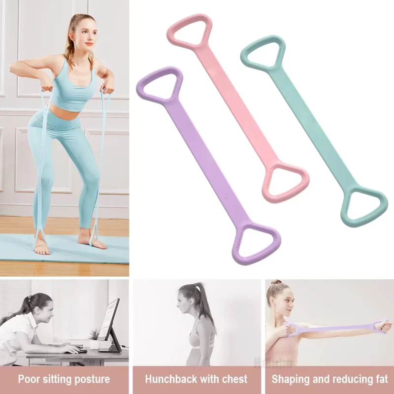 Yoga Fitness Resistance Band, Arm Back Training Elastic Ropes - Pure Barre Workout Chest Arm