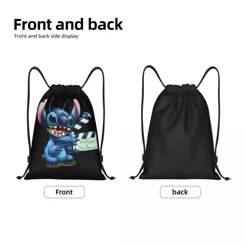 Custom Disney Lion Stitch Drawstring Backpack Sports Gym Bag for Men Women Kawaii Anime Shopping Sackpack - Image 2