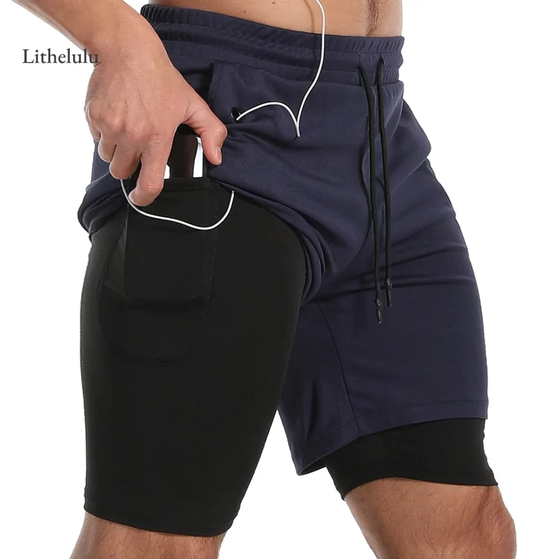 Mens Athletic Shorts 2-in-1 Gym Workout Running 7'' Shorts with Towel Loop Lightweight Training Yoga Short with Zipper Pockets - Image 2