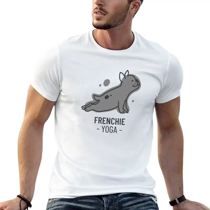 frenchie yoga T-Shirt animal prinfor boys anime customs design your own mens graphic t-shirts anime