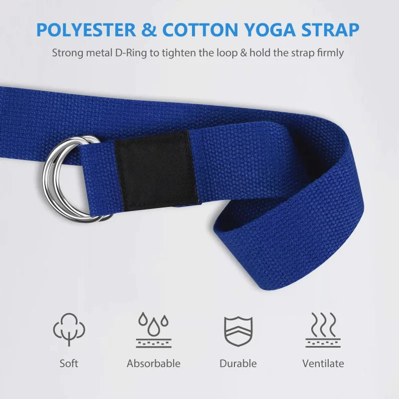 Yoga Block and Yoga Strap Set EVA Foam Soft Non-Slip Yoga Blocks Universal Pilates Stretching and Toning Workouts - Image 6