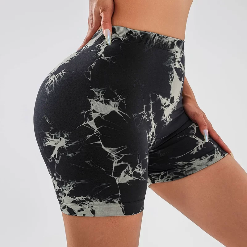 Seamless Yoga Shorts Fitness Women Tie Dye Leggings Push Up High Waist Workout Elastic Shorts Gym Slim Sportswear Female Clothes - Image 4