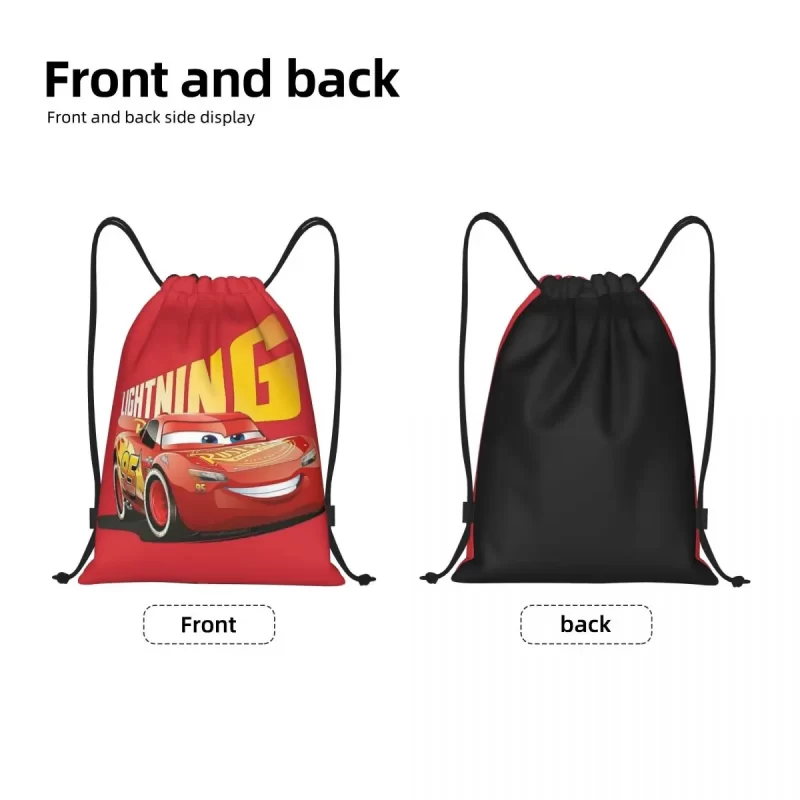 Custom Lighting McQueen Drawstring Backpack Bags Women Men Lightweight Cars Gym Sports Sackpack Sacks for Shopping - Image 2