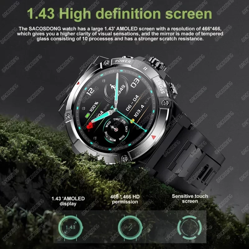 GPS Smart Watch Bluetooth Call Women Men 4G Memory Health Monitor Offline Map Smartwatch Sports Fitness Tracker Compass Watch - Image 2