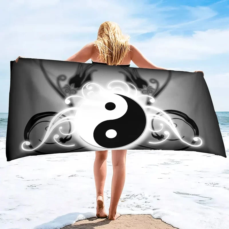 Beach Towel Yin and Yang Digital Art Quick Dry Towel Sand Proof Beach Towels Super Absorbent for Travel Pool Camping Yoga Sports - Image 3