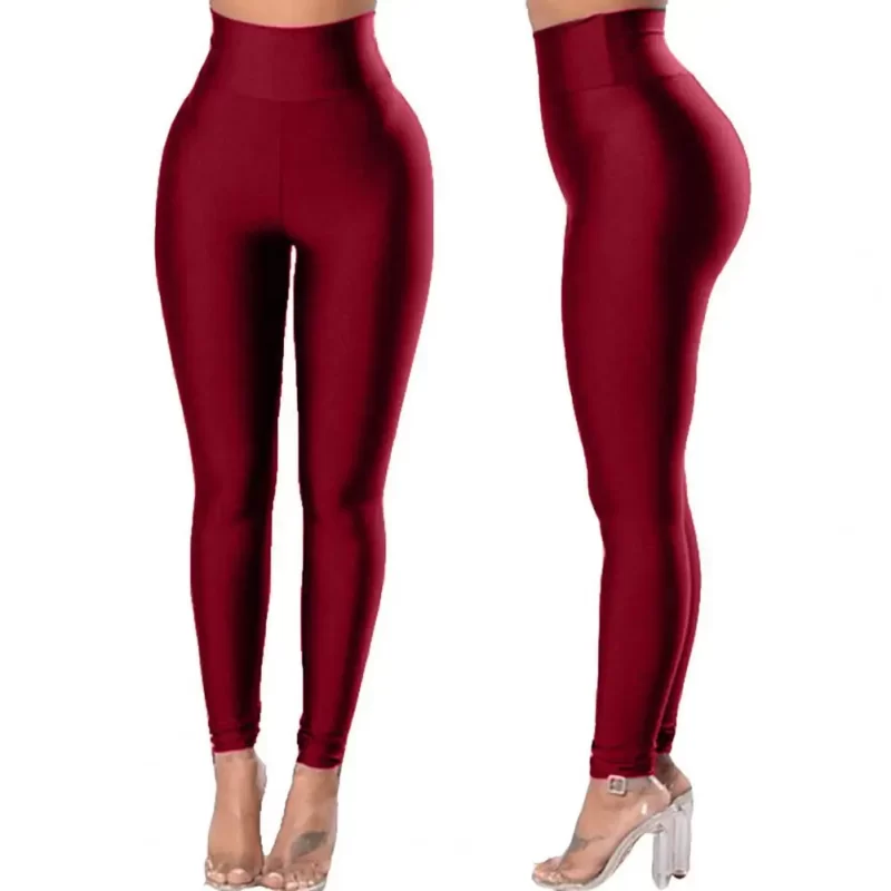 Women Yoga Pants Solid Color Hip Lift Skinny Trousers Spring Autumn Seamless Running Fitness Ankle Length Leggings Gym Clothes - Image 4