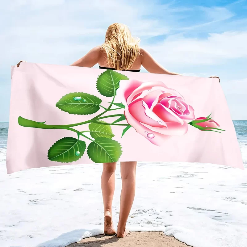 Flowers Beach Towels Peony Rose Bathroom Kitchen Pool Towels Beach Bath Face Towels Large Beach Towels for Yoga Swim Golf - Image 4