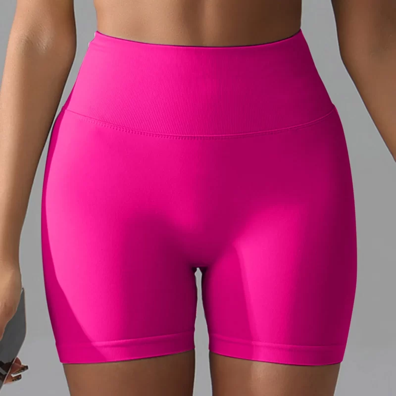 Gym Shorts Women Fitness Sports Biker 4.5" Low Ribbed Band Impact Shorts Workout Scrunch Butt Yoga Seamless Leggings - Image 5