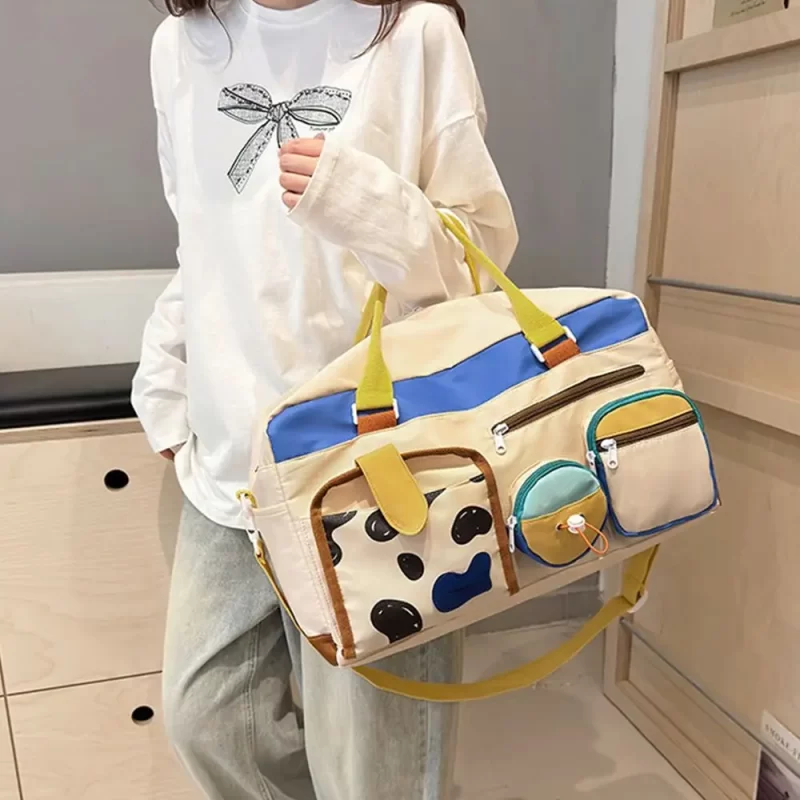 Kawaii Travel Duffel Bag Portable Wet Dry Separation Women's Fitness Handbag Crossbody Multi Pocket Gym Shoulder Bag