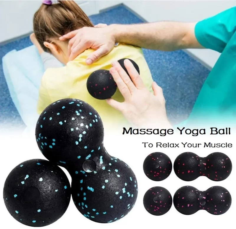 Women Yoga Roller Foam Block Yoga Equipment Peanut Ball Set Block Peanut Massage Roller Ball Therapy Relax Exercise Fitness - Image 2