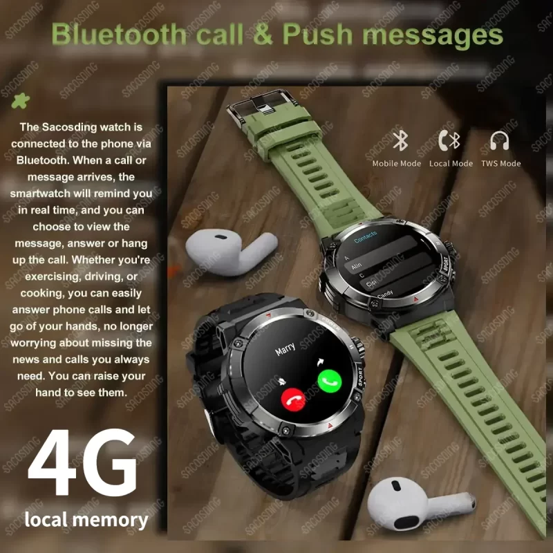 GPS Smart Watch Bluetooth Call Women Men 4G Memory Health Monitor Offline Map Smartwatch Sports Fitness Tracker Compass Watch - Image 3